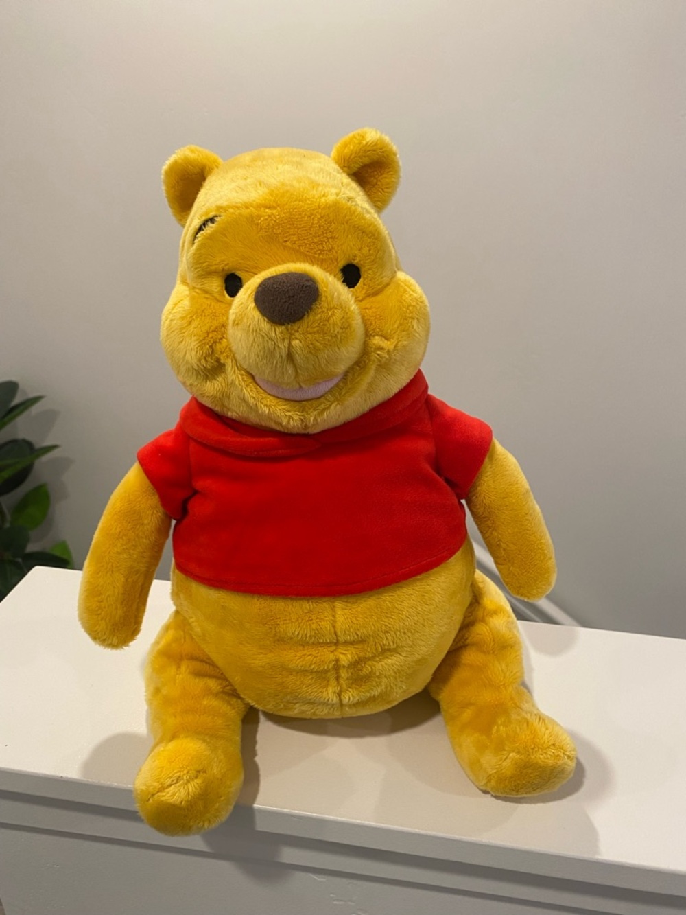 Large Disney Winnie the Pooh Plush - Yellow with Red Shirt
